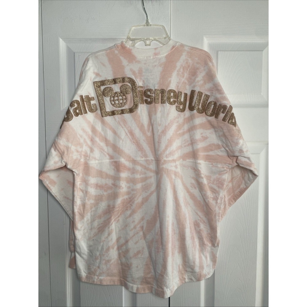Disney Spirit Jersey Walt Disney World Womens XS Pink Tie Dye Glitter Logo Shirt